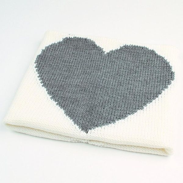 

baby blankets newborn cute heart shape knitting wrap blanket super soft infant bedding baby blanket sleeping knitted for 0-6 age