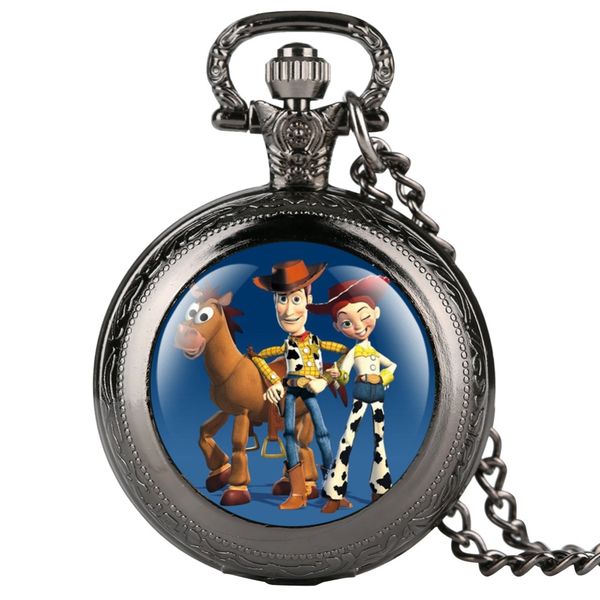 

john lasseter pattern quartz pocket watch cool fob watches necklace pendant for women men gifts for children kids boy, Slivery;golden