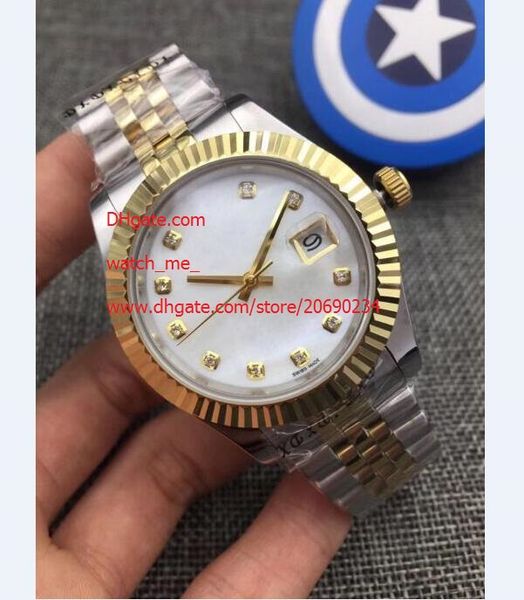 

watch 41mm president 116334 sapphire glass asia 2813 movement white dial mechanical automatic mens watches, Slivery;brown