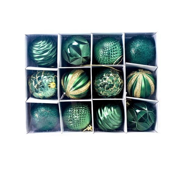 

12pcs gift pvc christmas ball set wedding hanging painted party bauble home diy tree decor ornament small display