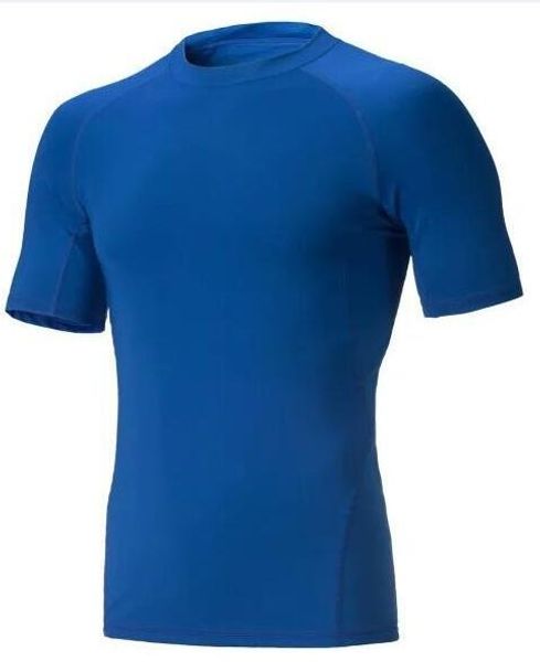 

2019 men's tight clothes running short-sleeved quick-drying t-shirt 334, Black;blue