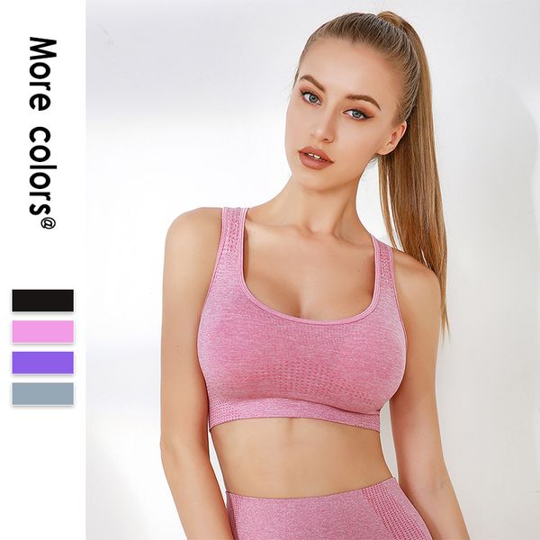 

йога top женщины фитнес-центр бюстгальтер с pad high impact sports wear energy бесшовная crop top i-назад push up control activewear femme, White;black