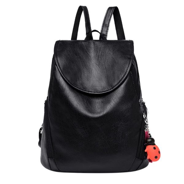 

pu leather women backpack lapbackpacks for teenage girls female school shoulder bag black bagpack mochila