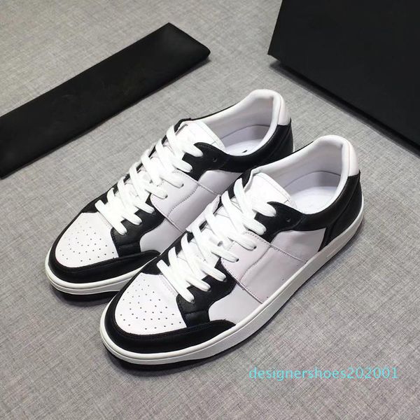 

luxury designer shoes womens mens trainers white leather platform shoes flat casual party wedding shoes suede sports sneake rd 38-44 d01, Black