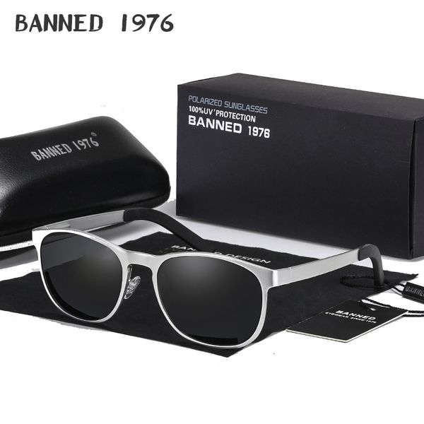 

2020 aluminum spring hinges sunglasses fashion cool polarized men women driving sun glasses with original box, White;black