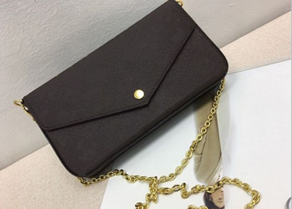 

new genuine leather fashion chain shoulder bags handbag presbyopic mini wallets mobile card holder purse m61276 r07