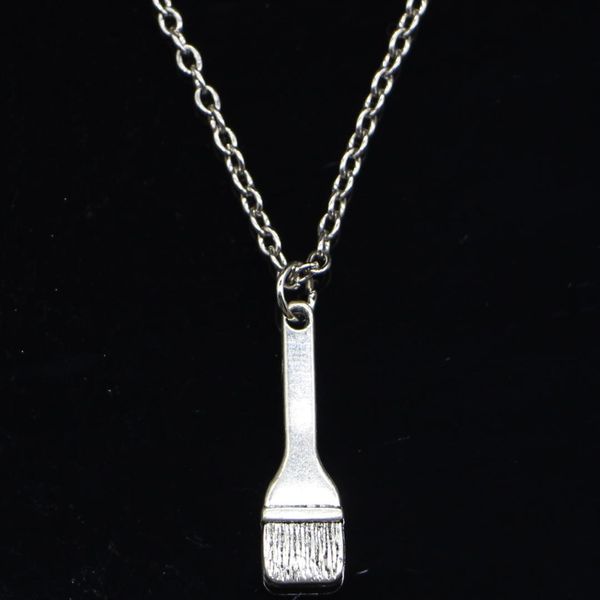 

20 шт. новая мода ожерелье 35x7mm кисть серебряные подвески короткие длинные женщины мужчины colar подарок ювелирные изделия колье, Silver