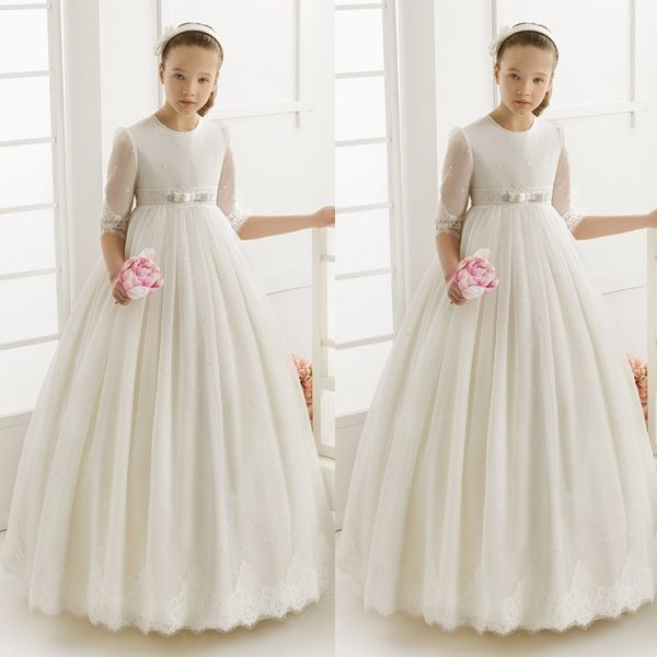 

flower girl dresses for weddings elegant first communion dresses for girls tulle ball gown half sleeve girls pageant gown, Red;yellow