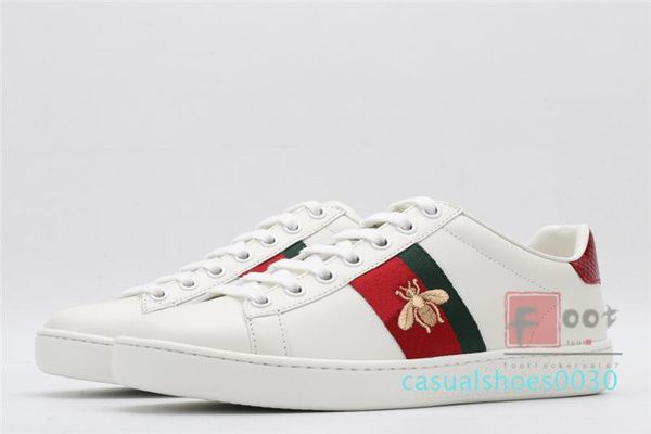

2020 shoes red black white leather casual shoes ace sneakers for men women christmas star snake tiger flat bottoms trainers dress shoe c30
