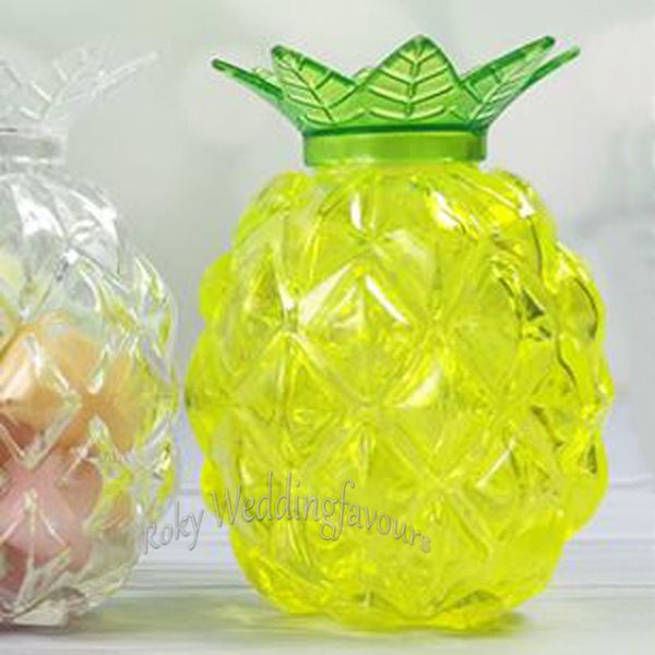 12 Stück Acryl-Ananas-Süßigkeitsboxen, Hochzeitsgeschenke, Partygeschenke, Geburtstagsgeschenke, Halter, Event-Dekoration, Babyparty, Event-Tischdekoration, Geschenk