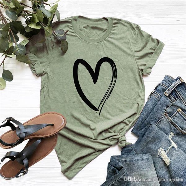 

comfortable cotton love short sleeve women t-shirt quick dry t-shirts casual running womens summer simple and, White;black