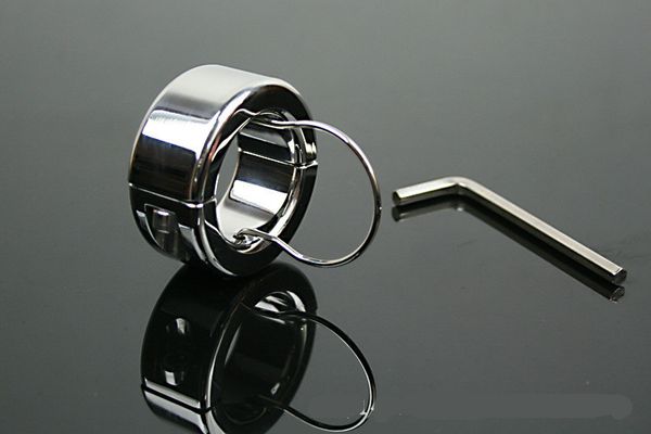 

stainless steel cock ball stretcher pendant testicle trainer scrotal torture restraint ring pleasure toys for men qha086