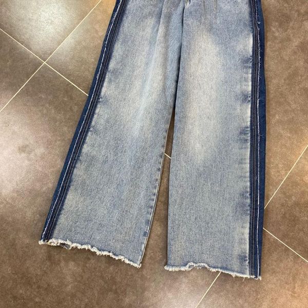 

2020 spring and summer new mixed colors high waist wide-leg woman jeans fahiosn jeans ladies denim pants jean pants, Blue