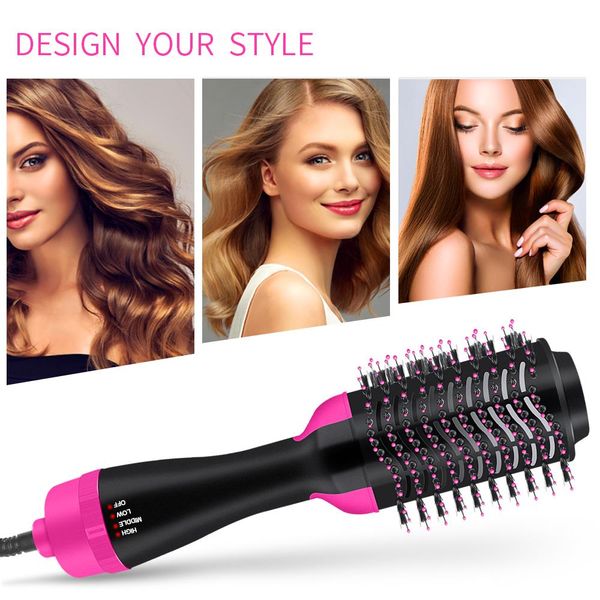 

3 in 1 one-step hair dryer brush and volumizer women hair curler comb brush straightener curler styling comb valentines day gifts