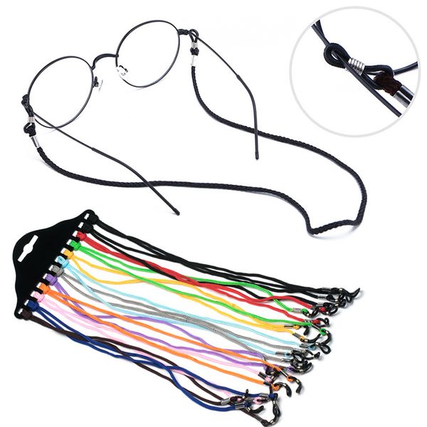 

12pc adjustable colorful glasses neck strap string rope band nylon eyeglass cord adjustable end glasses holder cuerda gafas, Silver