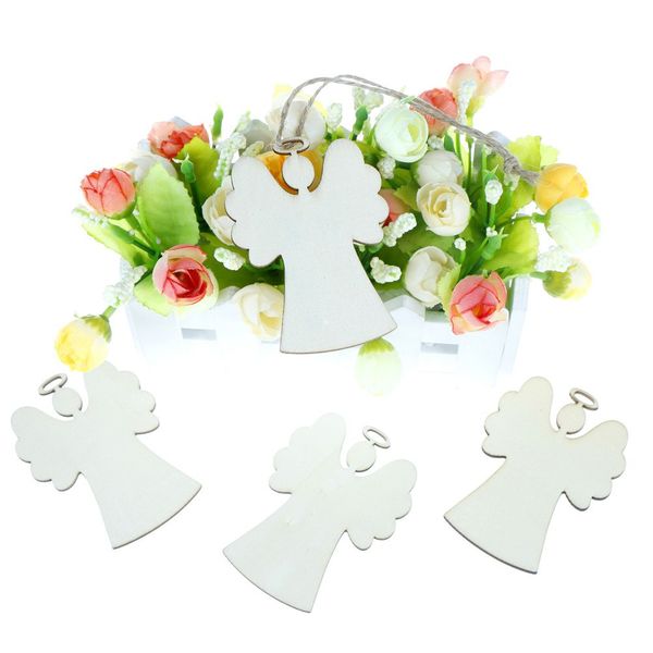 

10pcs wooden angel shaped christmas hanging ornaments for christmas tree party decor
