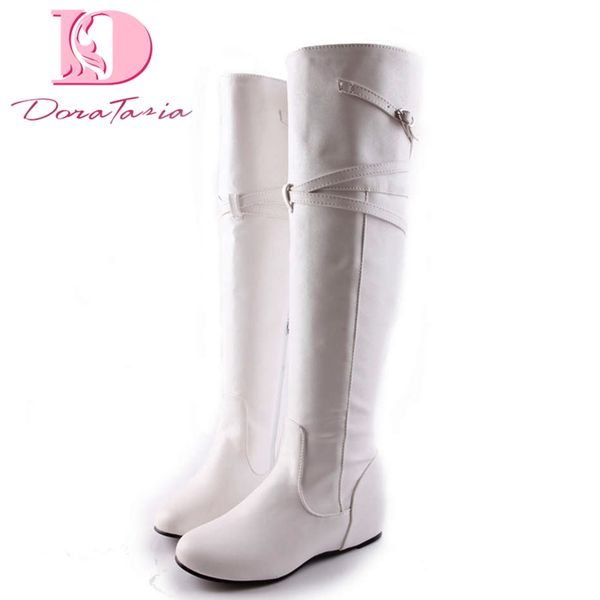 

doratasia 2019 classic large size 30-47 inner heel riding boots women shoes woman leisure autumn winter shoes knee high boots, Black