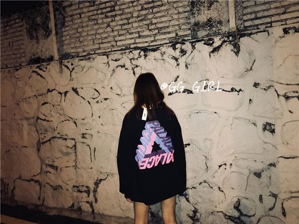 

palace p3d ultimo 3d three-dimensional triangle logo longsleeve men and women long sleeve t-shirt, White