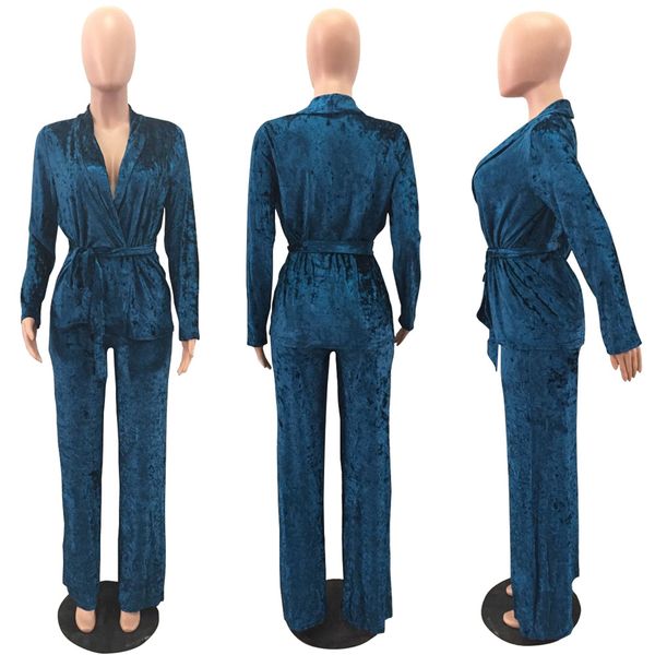 

women keep warm fashion split 2 piece set velvet leisure wear outfit z2019, White
