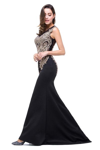

sheer neck black red formal evening dresses beads real image embroidery long sleeve occasion pageant prom gowns arabic plus size dh877