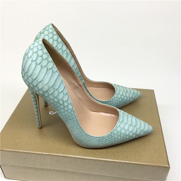 

free shipping 2019 New fashion women lady green python candy snake Leather Poined Toes high heels shoes Wedding pumps shoes 12cm 10cm 8cm