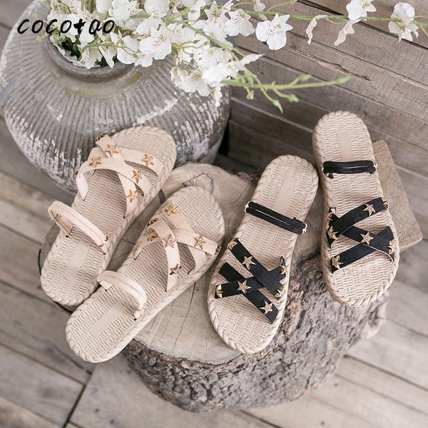 

sandals women 2020 new spring and summer fairy style with skirt students ins tide wild wear fashion beach sandals women, Black