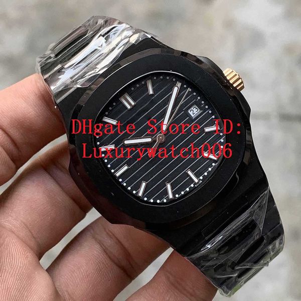 

wholesale men watches full black watches 2813 movement wristwatches 40mm nautilus 5711 mechanical transparent automatic mens watch watches, Slivery;brown