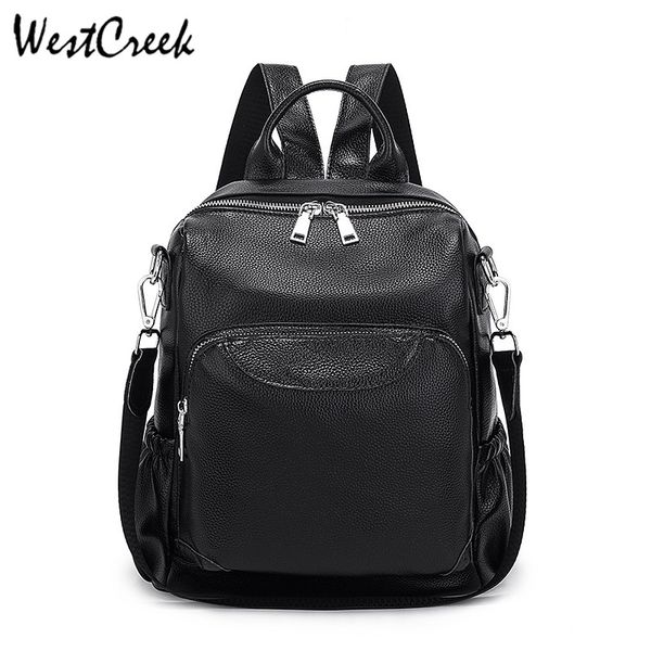 

westcreek brand women backpack purse fashion leather soft leather leisure travel small back pack school bags for teenage girls