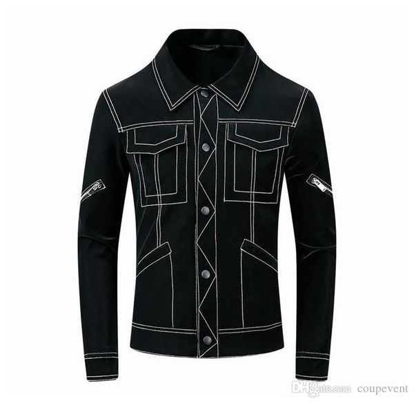 

designer mens winter coats slim long sleeve mens jackets single breasted zipper casual striped printed male outerwears, Black;brown