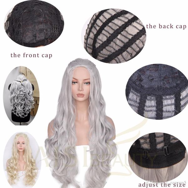 Synthetic Wig Wavy Long Grey Cosplay Wigs Hair Game Of Thrones