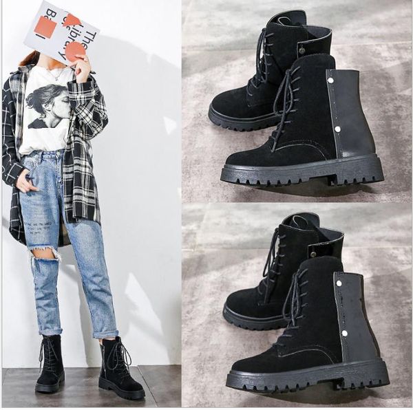 

новая осень корейской моды случайные дикие партии с женскими сапогами, Black