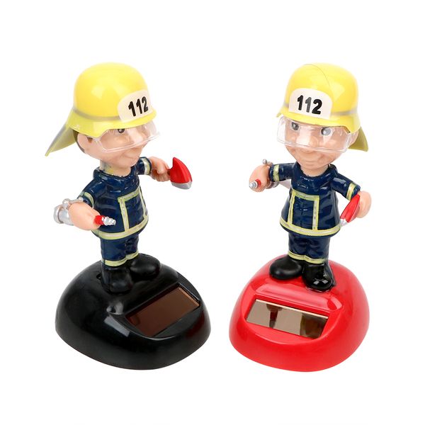 

firemen shape car ornament solar powered dancing toy dashboard decoration car styling swinging home decor auto accessories