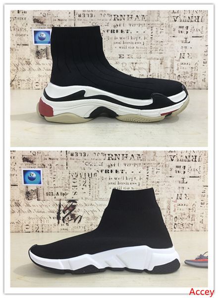 

2019 triple s paris speed runner knit deep blue sock shoes original luxury trainer runner sneakers race mens women sports shoes