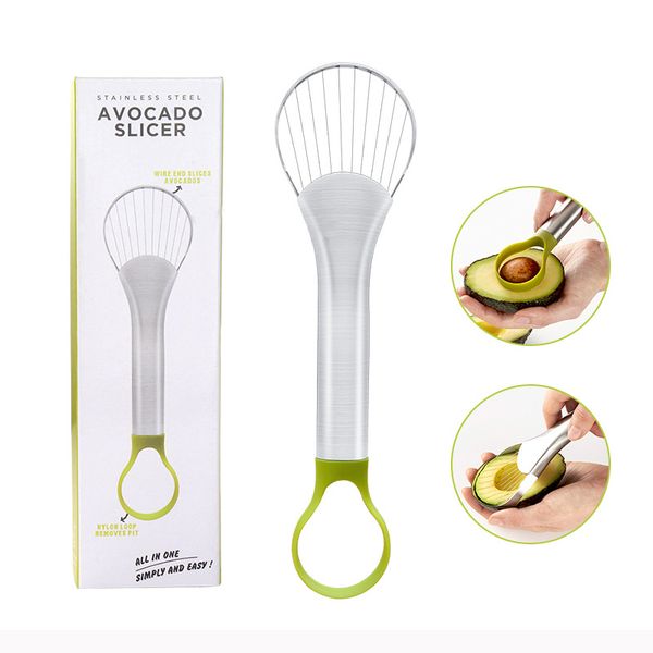 

all in one stainless steel avocado slicer corer butter fruit peeler cutter pulp separator kitchen vegetable tools home accessory