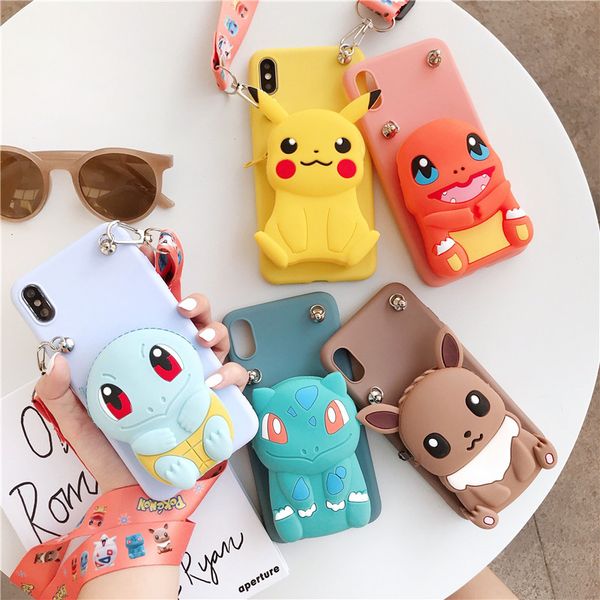 

3d elf ball bear cartoon zipper wallet soft phone cover for iphone x xr xs 11 pro max 7 8 6s plus for samsung s9 s10 note case