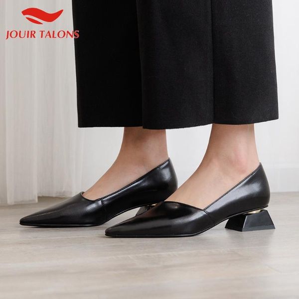 

jouir talons trendy large size 43 pointed toe chunky heels ladies pumps woman shoes women, Black