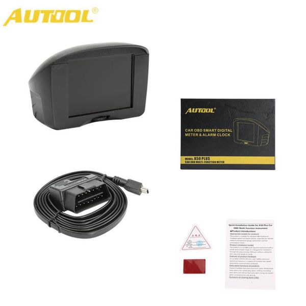 

autool x50 plus car obd hud smart digital meter alarm speed water temp head up display