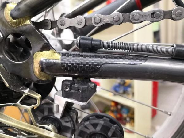 

folding bicycle carbon fiber chain protector for brompton rear fork protection sticker
