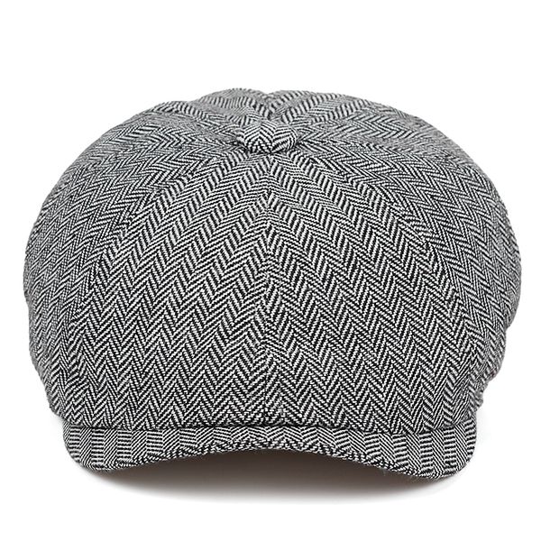 

fashion solid lattice beret cap outdoor leisure classic octagonal hat men and women spring and autumn warm hats, Blue;gray