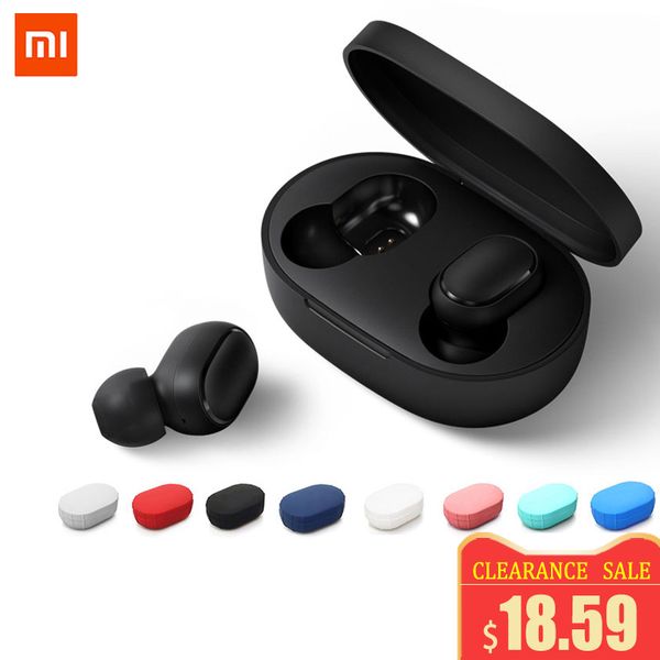 

xiaomi redmi earphone stereo bass bluetooth 5.0 earphones with mic handswireless earbuds ai control with box