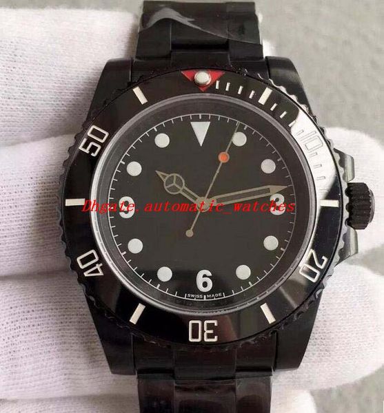 

luxury watch mens 2 style black pvd/dlc coated stainless steel 40mm watch 116610ln calendar automatic fashion men's watches wristwatch, Slivery;brown