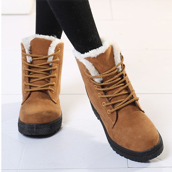 

женщина boots 2019 женщины snow boots для зимней обуви женщина на каблуках голеностопного botas mujer keep warm платформа сапоги зимние женс, Black