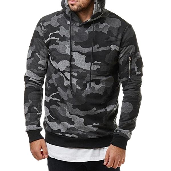 

мужчины мода теплый камуфляж печати толстовка с капюшоном мужские повседневный hip hop slim fit пуловеры толстовка пальто куртки и пиджаки т, Black