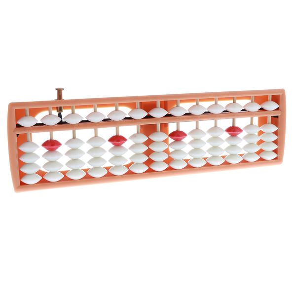 

13 digits soroban white beads counting frame ancient calculator abacus maths toy