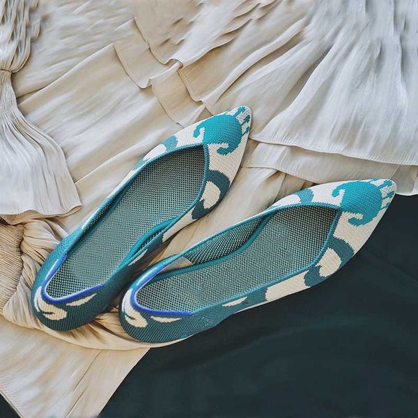 

2020 весна осень женщины скольжения на плоский мокасины балетного дышащая вязать обувь лоскутные материнство обувь mujer бездельников, Black