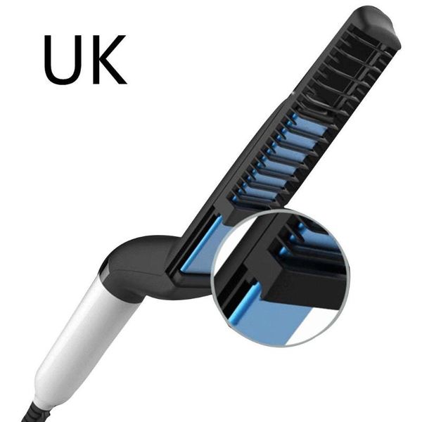 

men all in one ceramic hair styling comb straightener curler black set quick 4w 36v types hair style, Silver