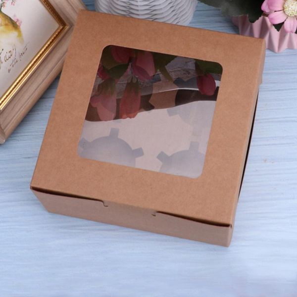 

10pcs cupcake box 2 4 6 holes display dessert muffin clear window gift case container bakery storage paperboard wedding party