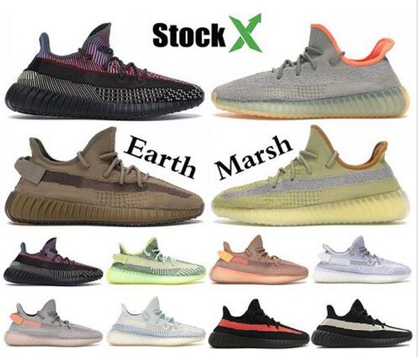 

stockx earth cinder desert kanye west yecheil yeshaya black static reflective v2 running shoes glow clay zebra men women designer sneakers