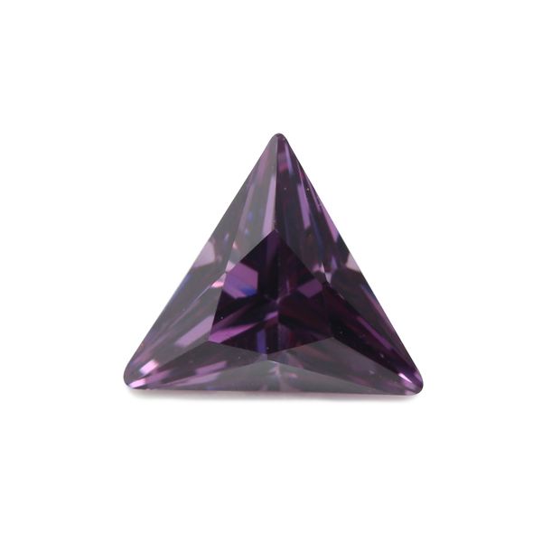 

50pcs size 3*3~10*10mm 5a amethyst color triangle shape cubic zirconia stone loose cz stone synthetic gem, Black