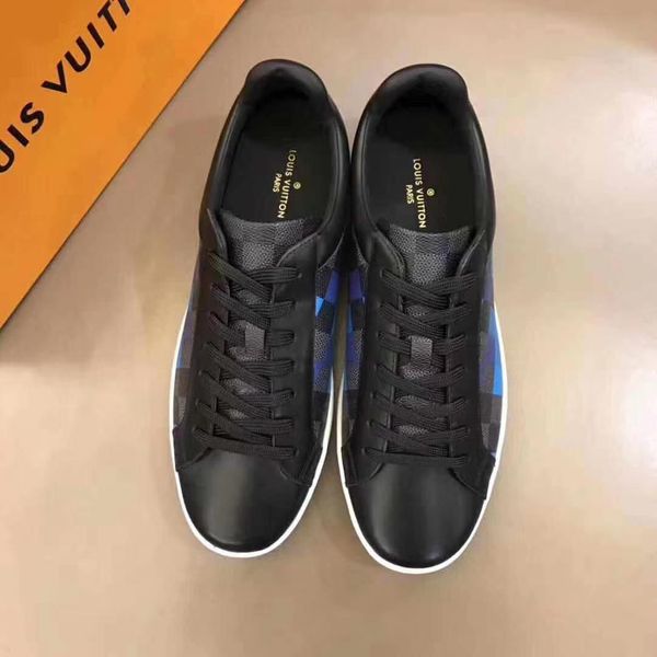 

fast delivery new style high-end luxury men's casual sneakers fashion brand autumn and winter shoes classic pattern njdf, Black